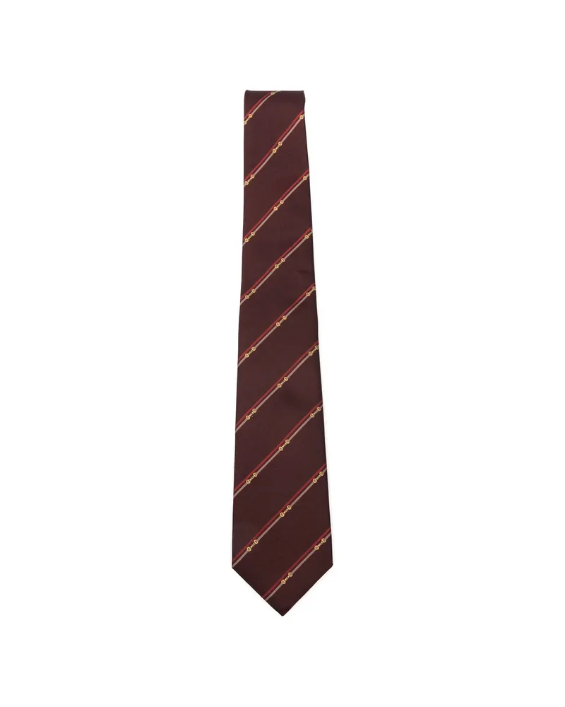 Gucci Interlocking-G Striped Tie Red