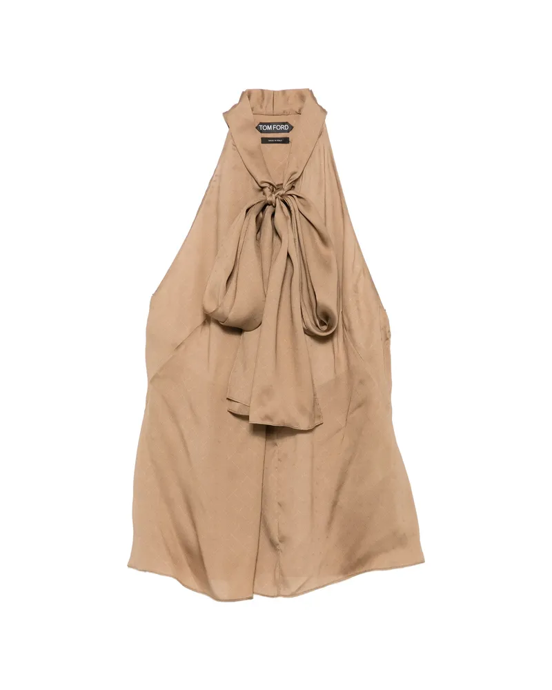 Tom Ford Patterned Halterneck Top Brown