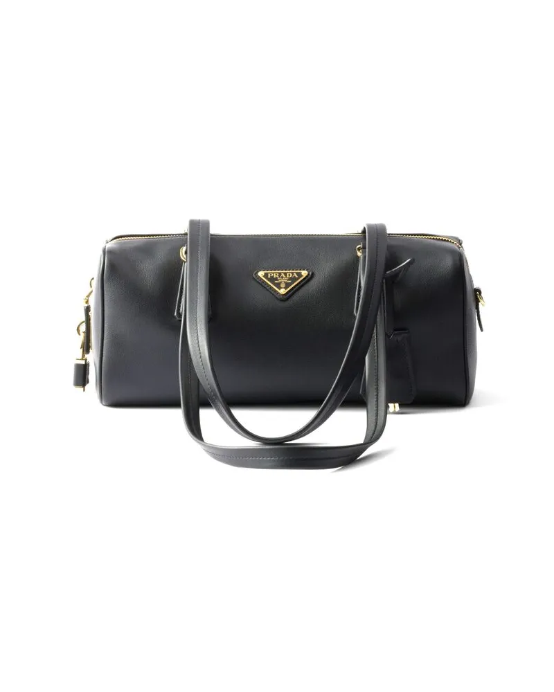 Prada Medium Leather Shoulder Bag Black