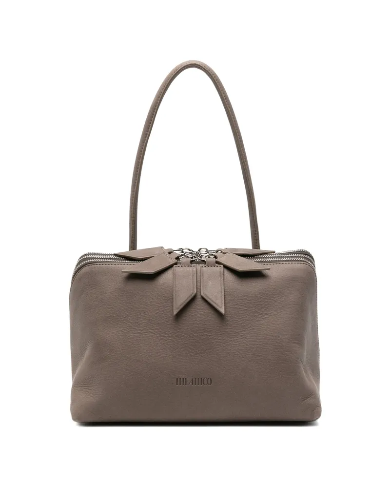 ATTICO L'Altra Di Milano Triple-zip Leather Tote Bag Grey