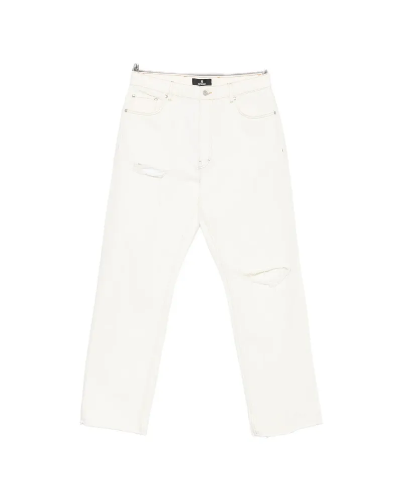 REPRESENT Heaton Distressed Straight-leg Jeans White
