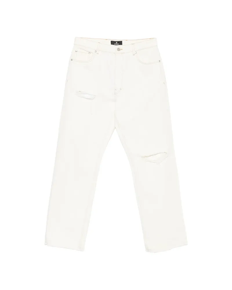REPRESENT Heaton Distressed Straight-leg Jeans White