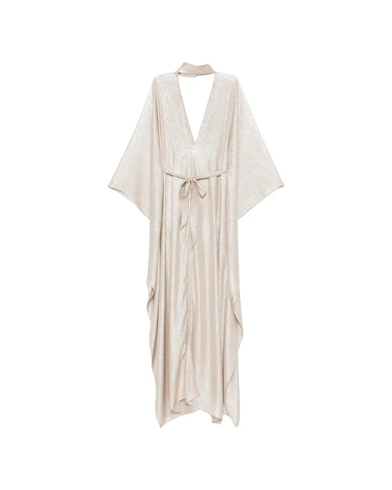 Taller Marmo Tie-fastening V-neck Maxi Dress Neutrals