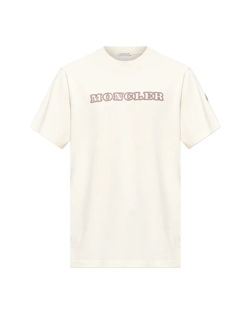 Moncler Logo-embroidered T-shirt Neutrals