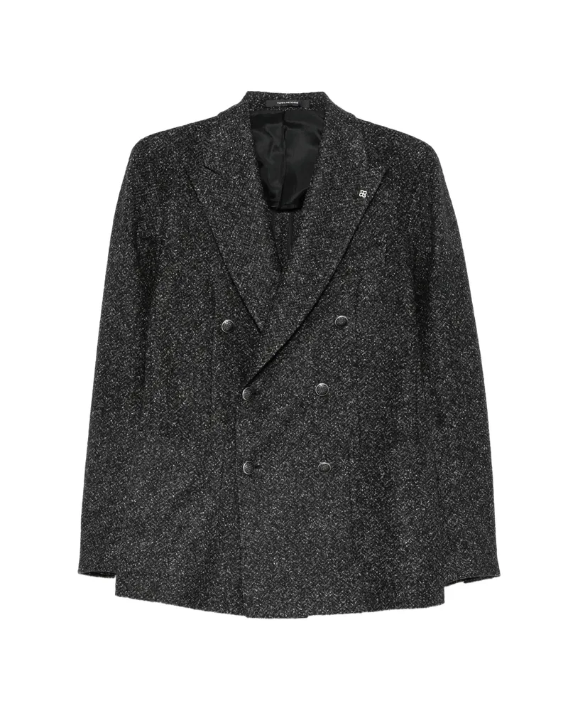 Tagliatore Double-breasted Bouclé Jacket Grey