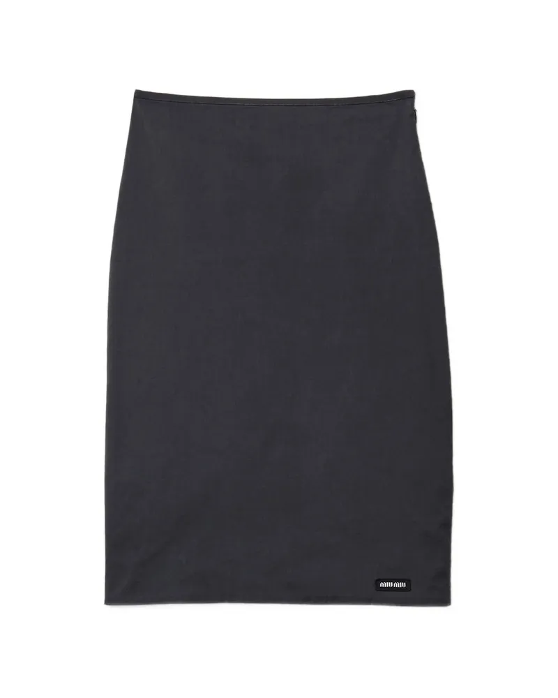 Miu Miu Stretch Poplin Skirt Black