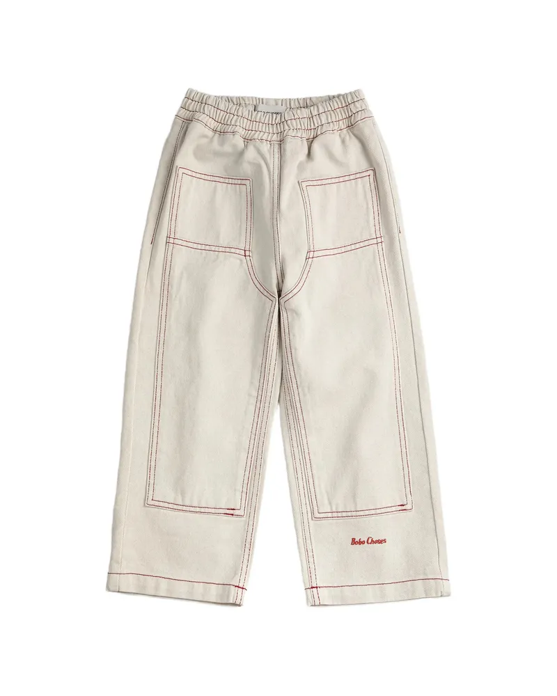 BOBO CHOSES Elasticated Embroidery Trousers Neutrals