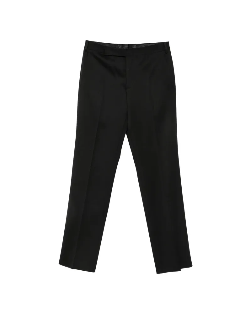 LARDINI Pressed-crease Straight-leg Trousers Black