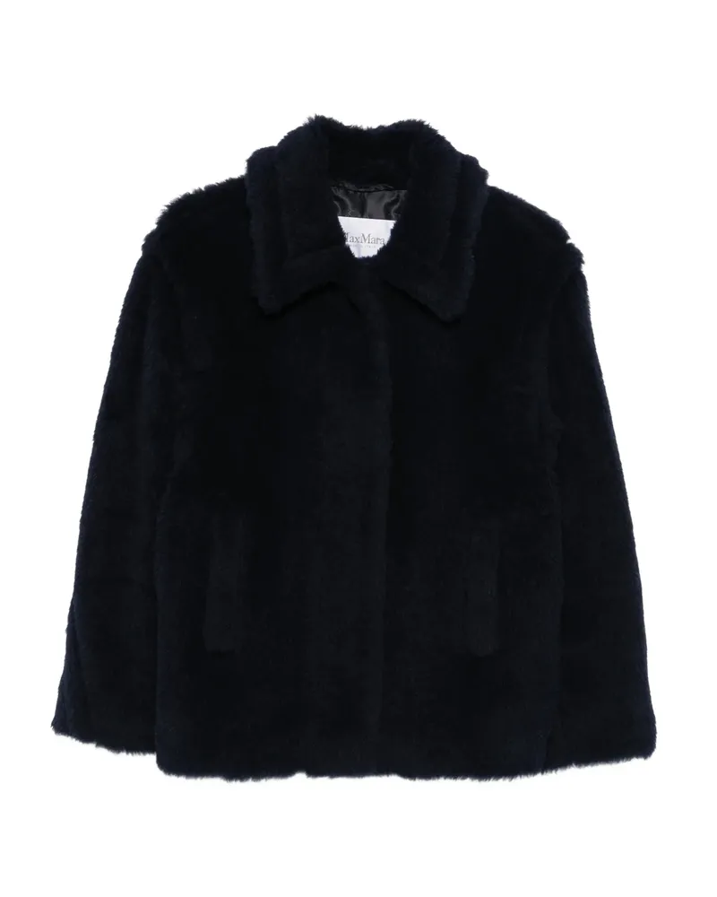 Max Mara Fuggito Teddy-textured Jacket Blue