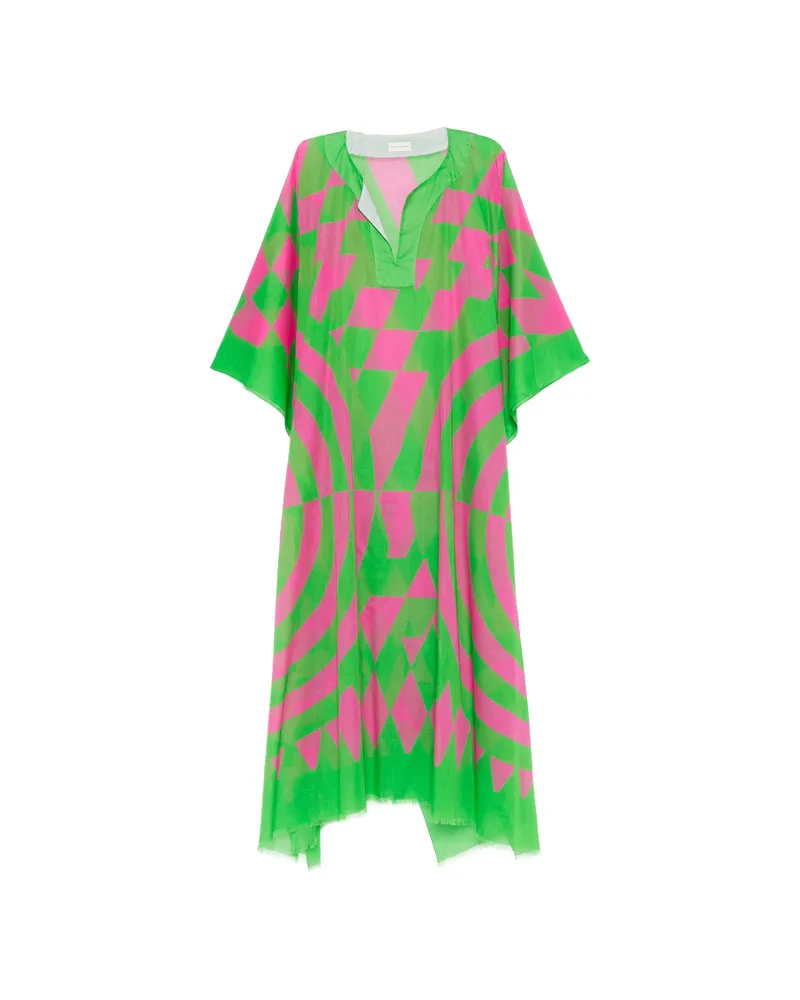 Dries van Noten Geometric-print Maxi Dress Green