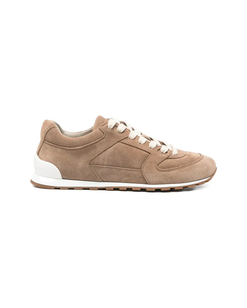 Brunello Cucinelli Suede Panelled Trainers Brown