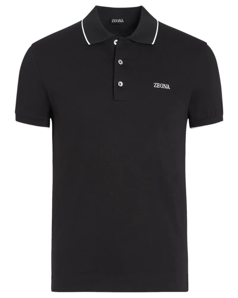 Ermenegildo Zegna Cotton Polo Shirt Black