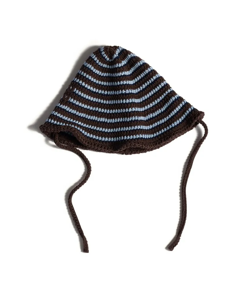 Miu Miu Knitted Cotton Hat Brown