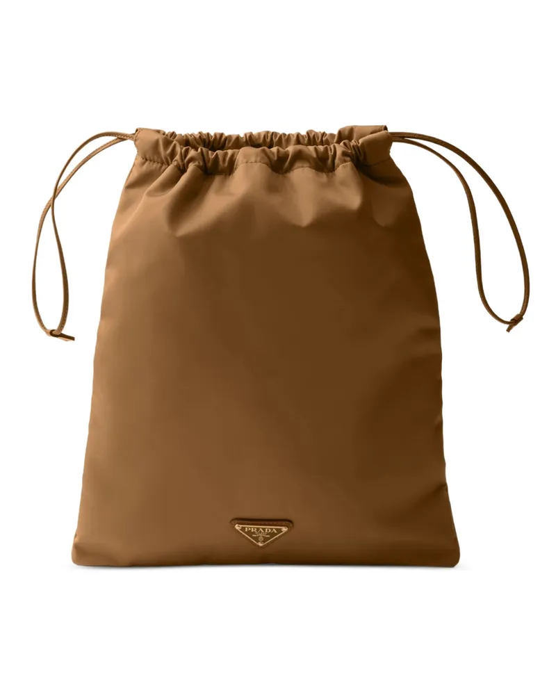 Prada Drawstring Clutch Bag Brown