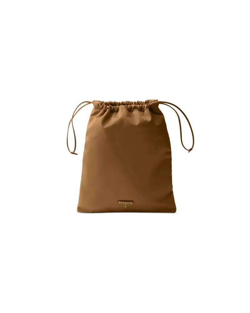 Prada Drawstring Clutch Bag Brown