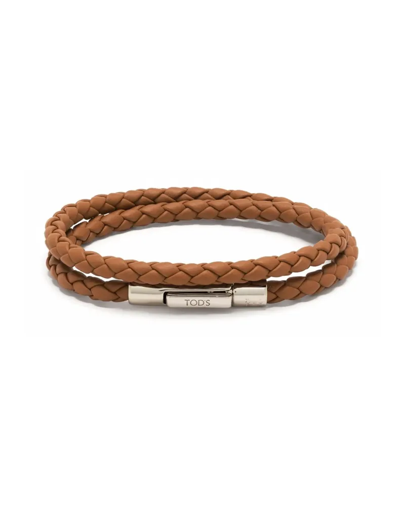 TOD'S Woven Strap Bracelet Brown
