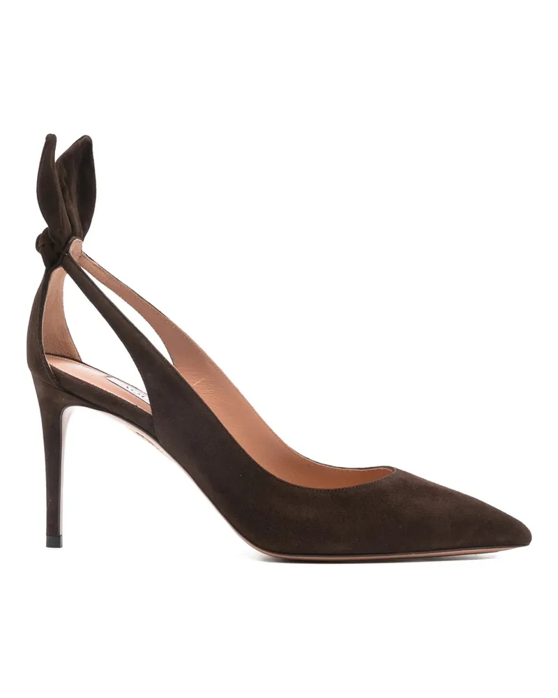 Aquazzura Bow-detail Heeled Pumps Brown