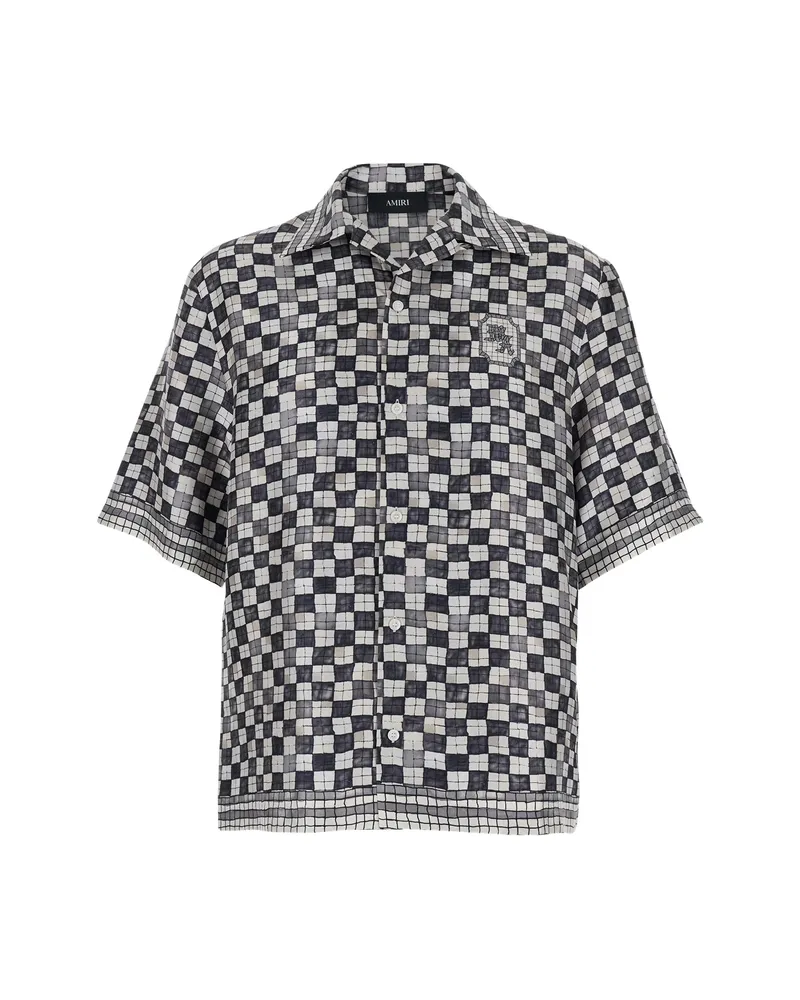 Amiri Checked Short-sleeve Shirt Black