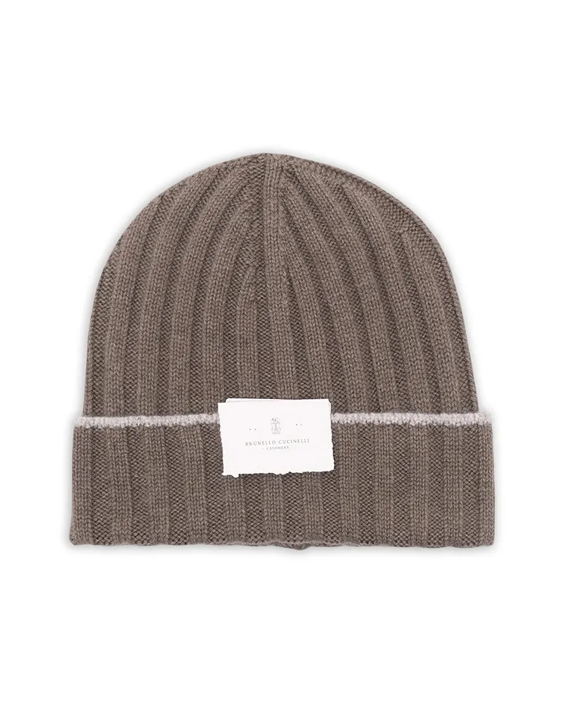 Brunello Cucinelli Ribbed-knit Cashmere Beanie Hat Brown