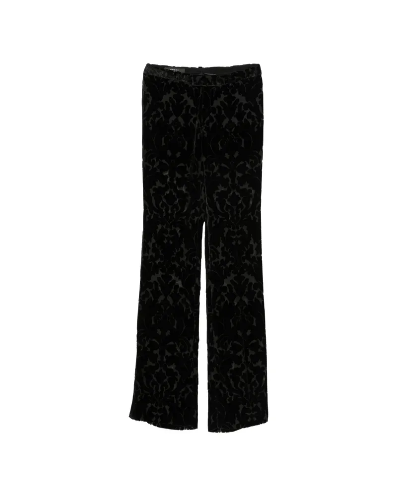 Gucci GG Damask-pattern Velvet Trousers Black