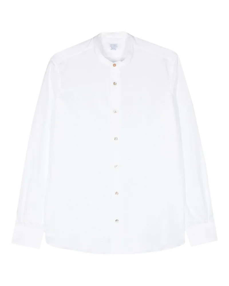 MAZZARELLI Textured-finish Cotton Shirt White