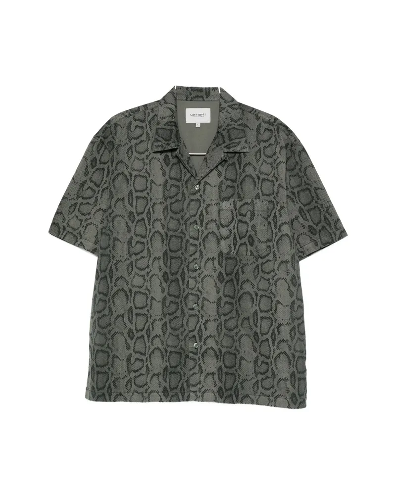 Carhartt WIP Snakeskin-print Short-sleeve Shirt Green