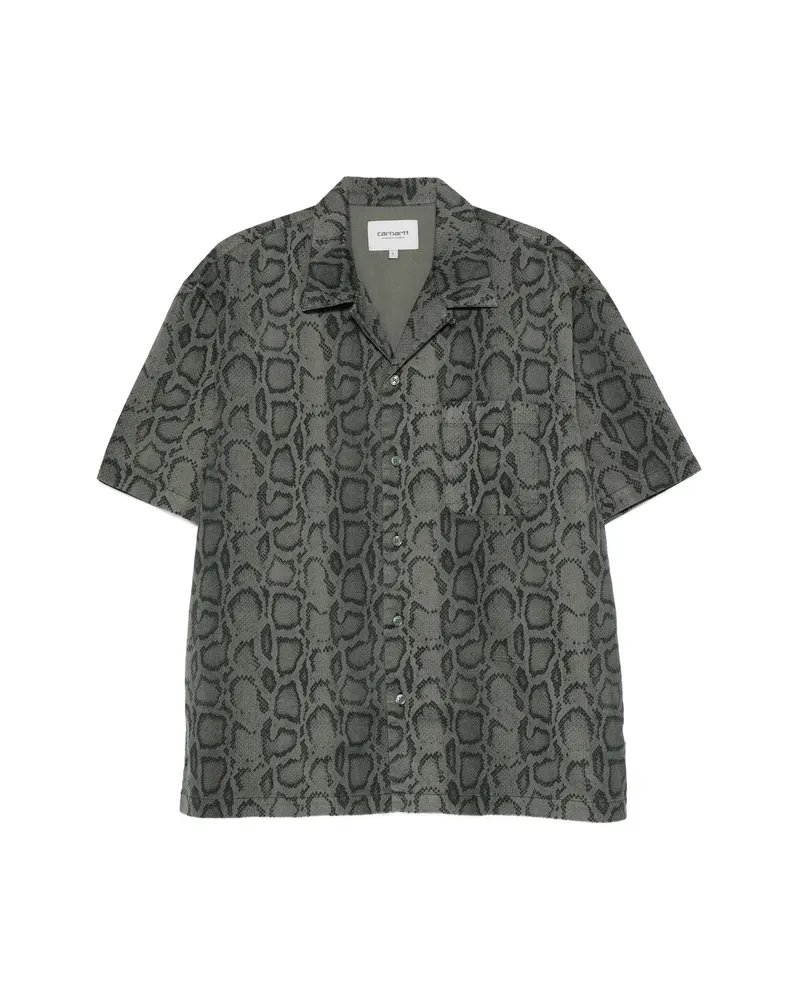 Carhartt WIP Snakeskin-print Short-sleeve Shirt Green