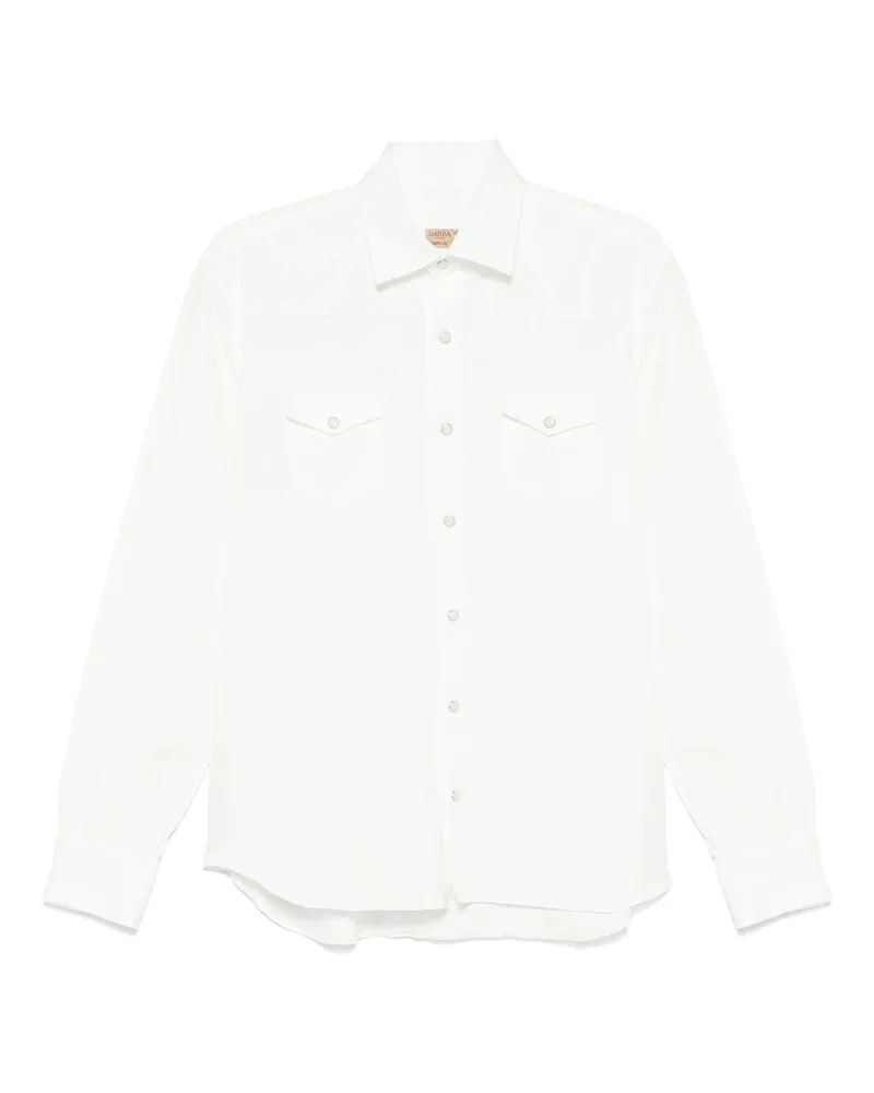 BARBA Panelled Shirt White