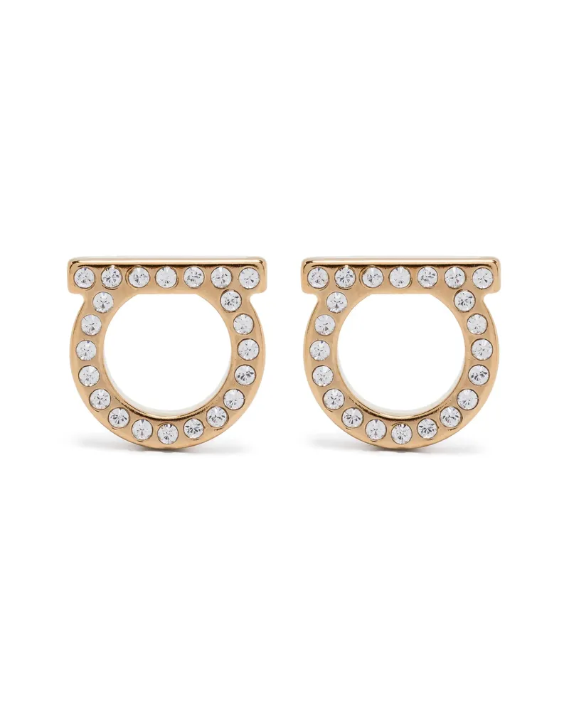 Ferragamo Gancini Stud Earrings Gold