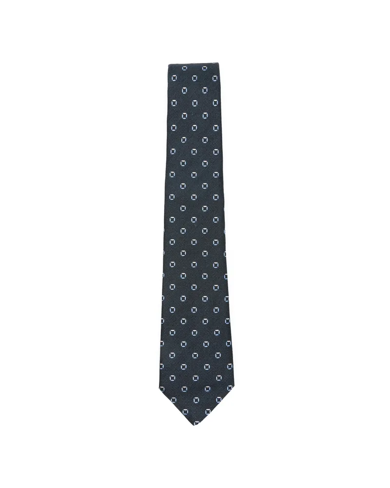Canali Geometric-pattern Tie Blue