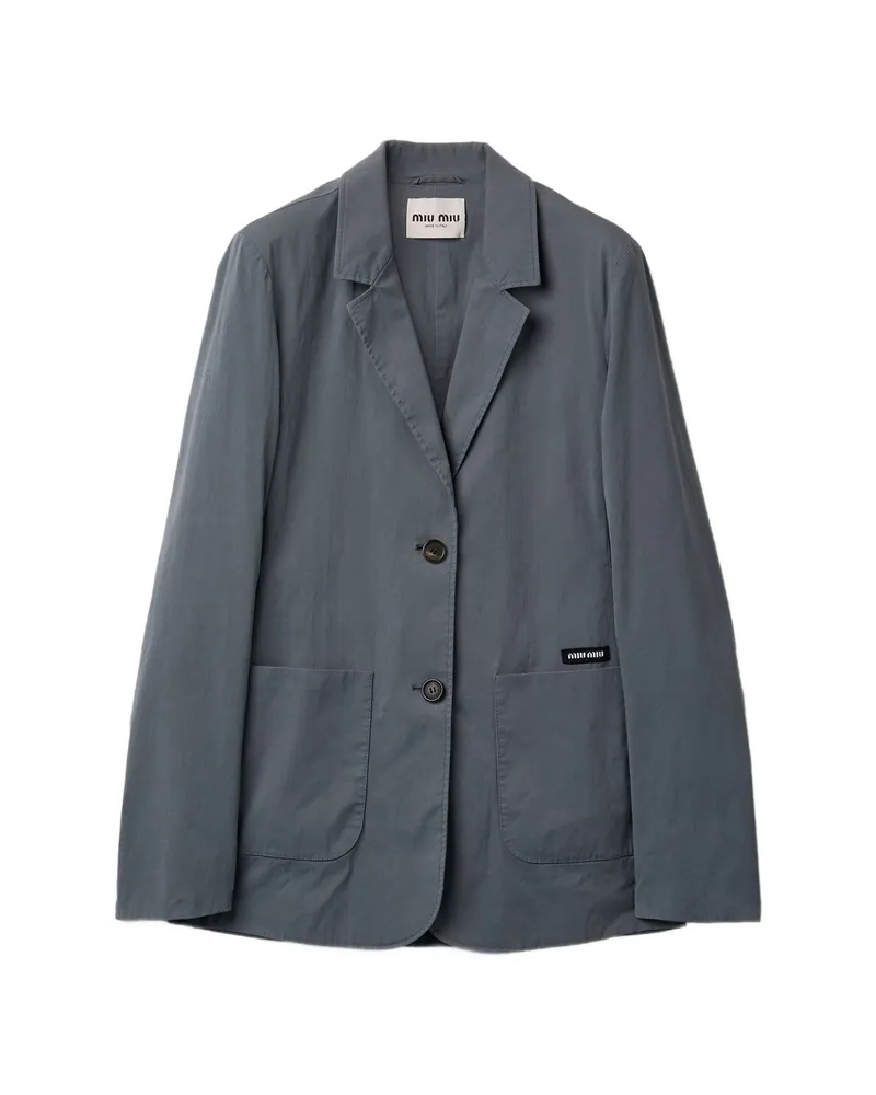 Miu Miu Washed Stretch Poplin Jacket Grey