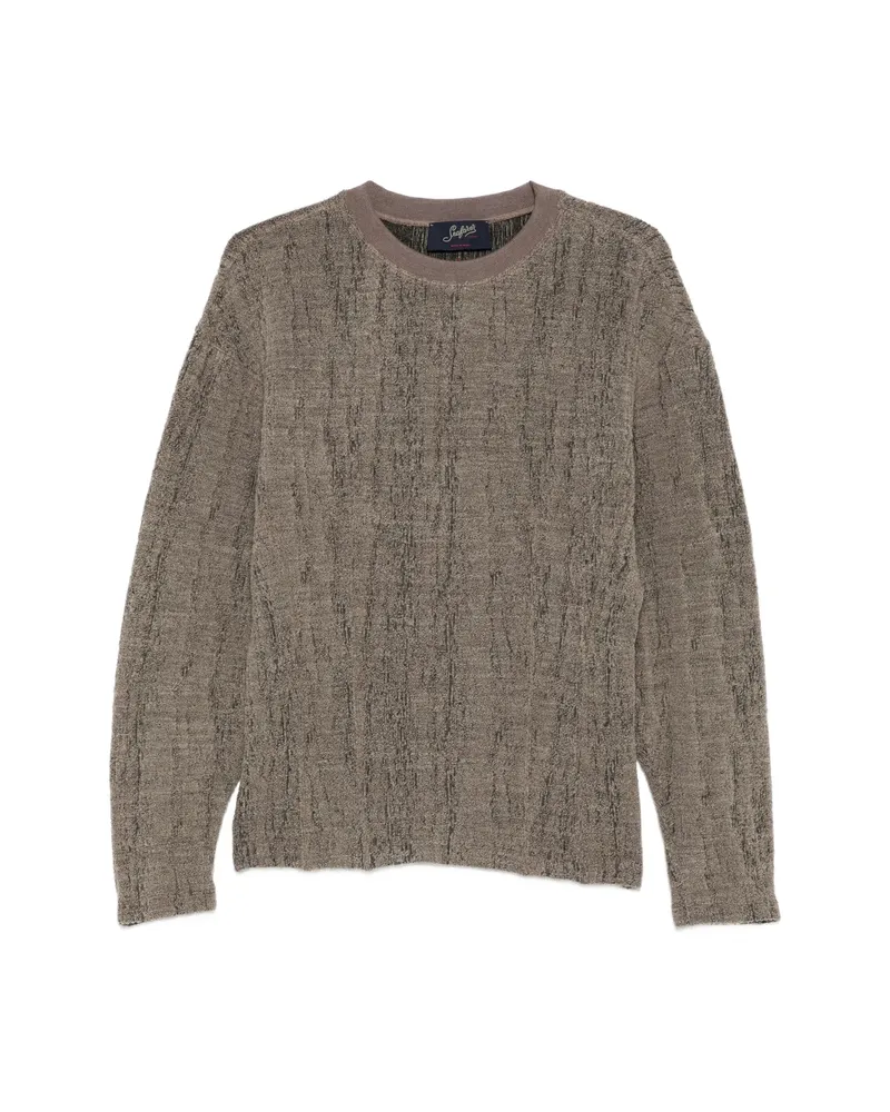 Seafarer Anemone Bouclé-knit Crew-neck Sweater Brown
