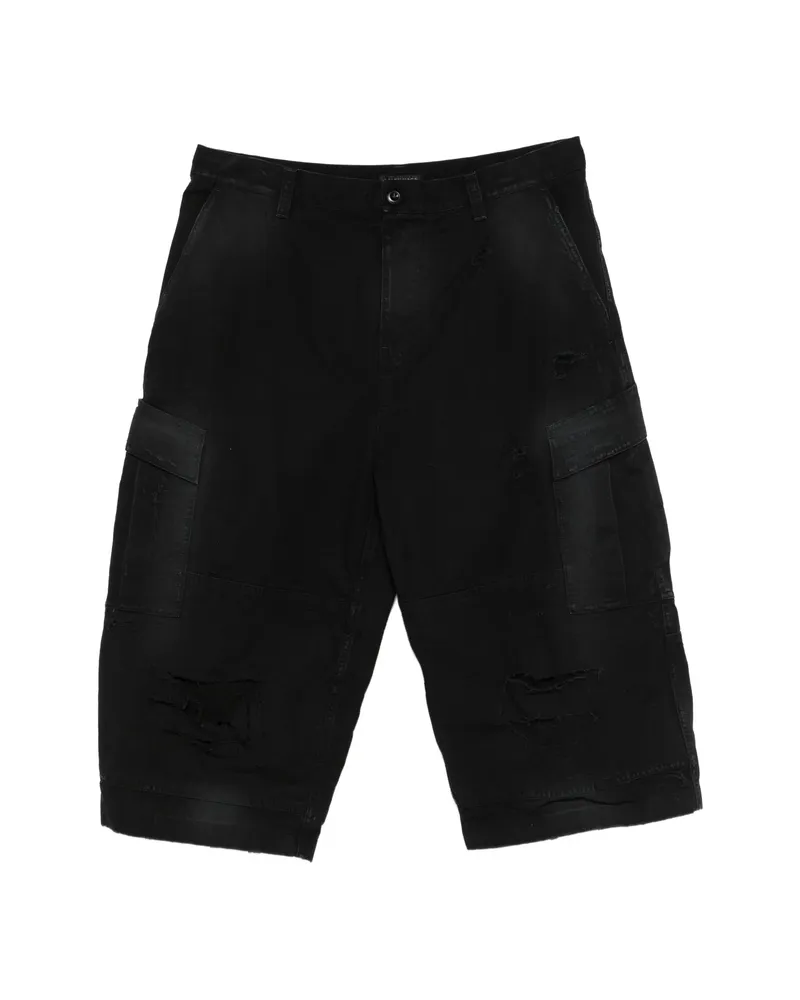 Balenciaga Distressed Cargo Shorts Black