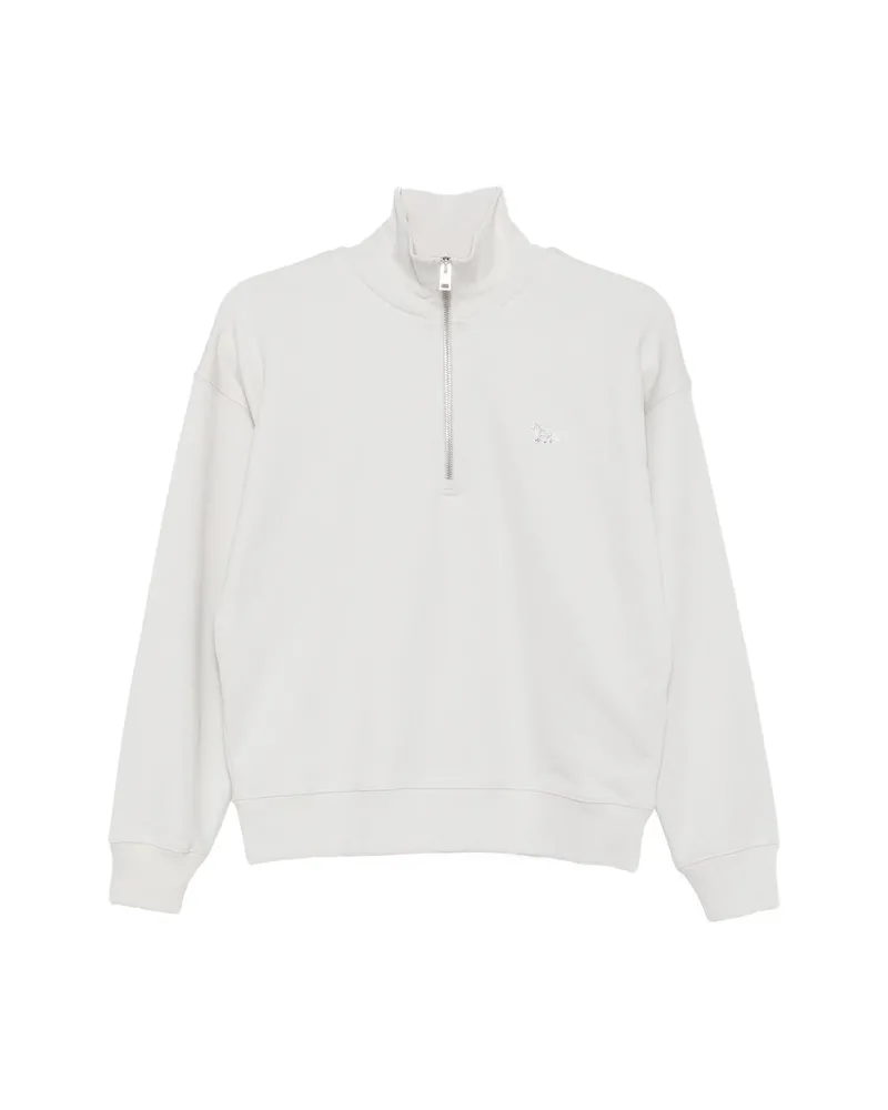 Kitsuné Quarter-zip Fox-patch Sweatshirt Grey