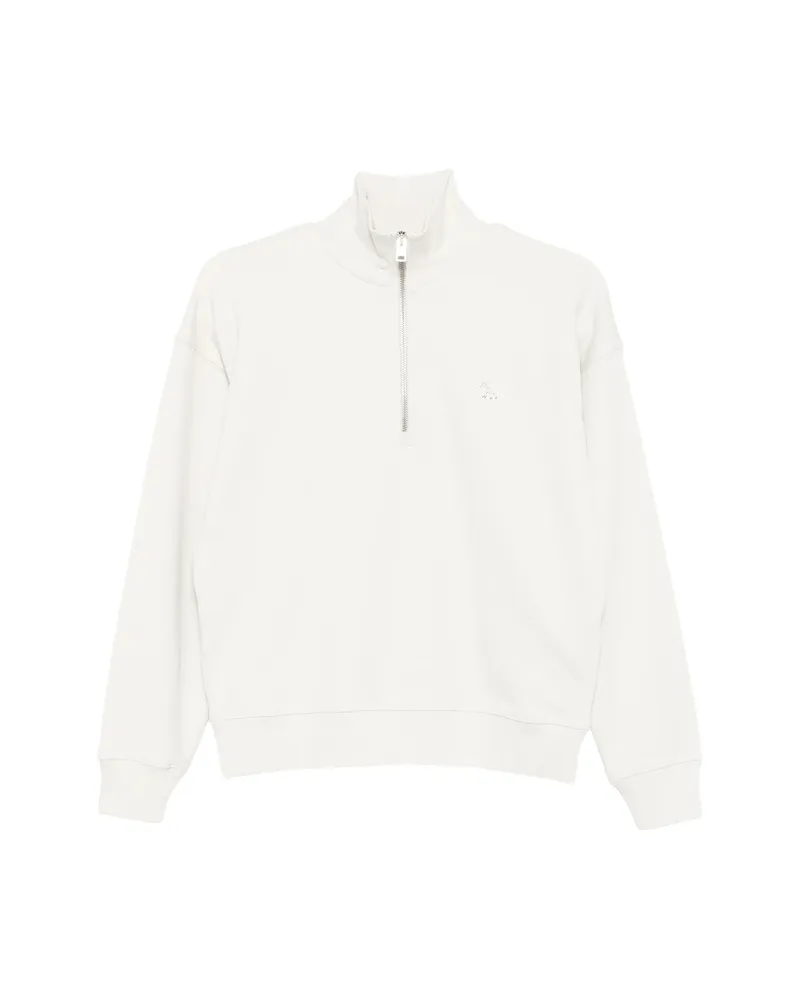 Kitsuné Quarter-zip Fox-patch Sweatshirt Grey