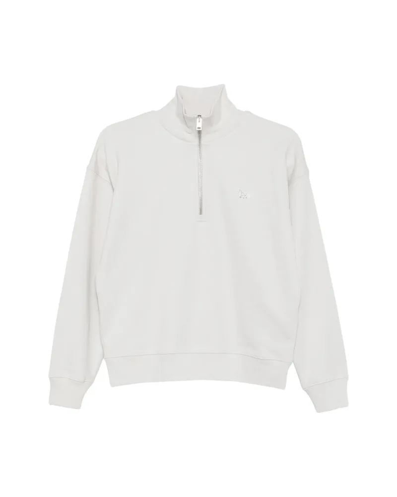 Kitsuné Quarter-zip Fox-patch Sweatshirt Grey