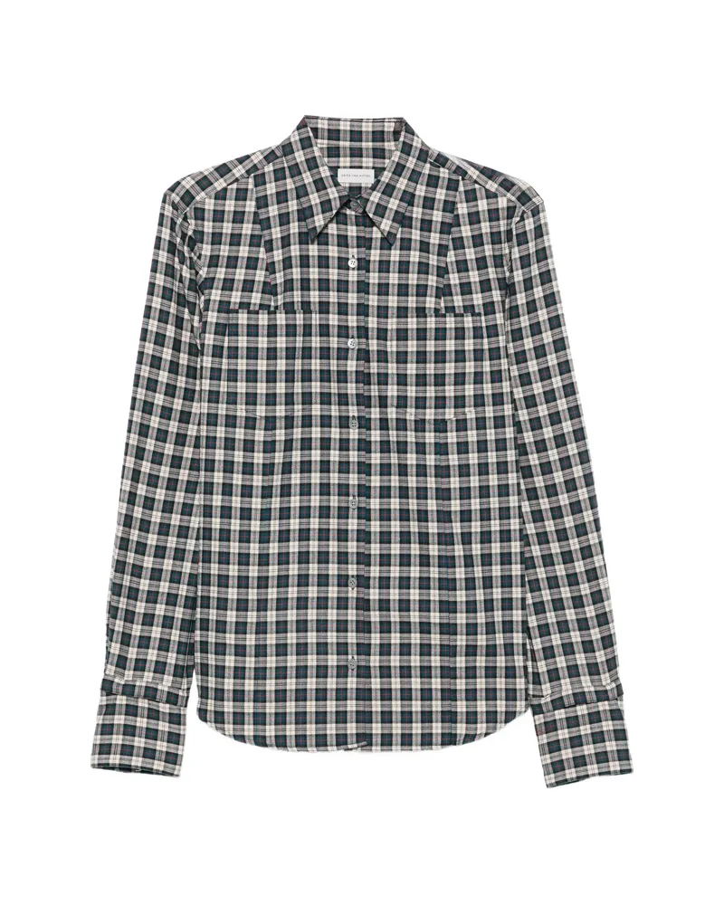 Dries van Noten Check-print Shirt Blue