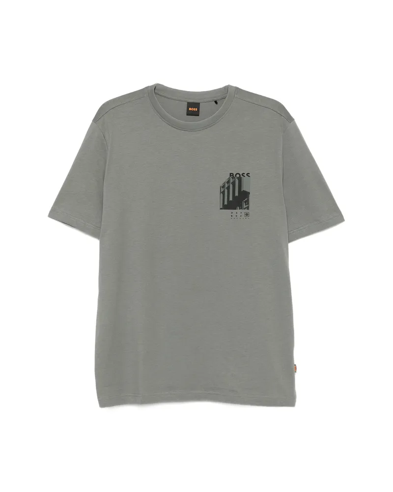 HUGO BOSS Graphic-print T-shirt Grey