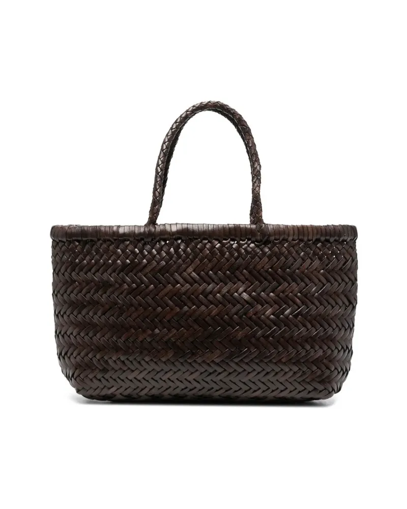 Dragon Diffusion Interwoven Leather Tote Bag Brown