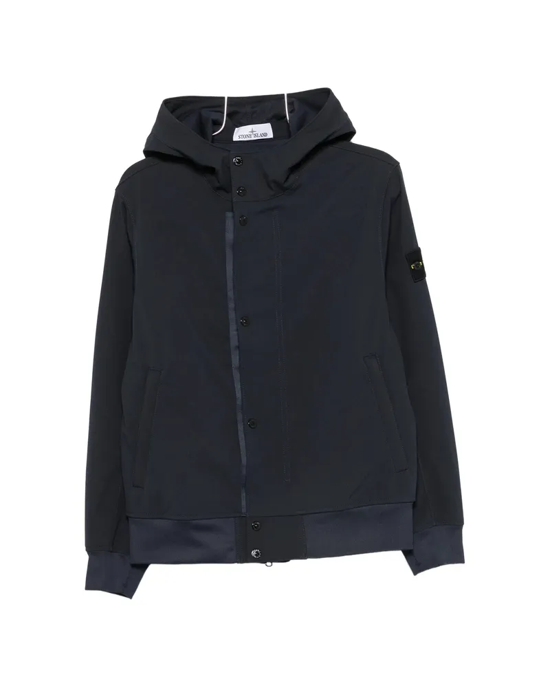 Stone Island Logo-patch Hooded Jacket Blue
