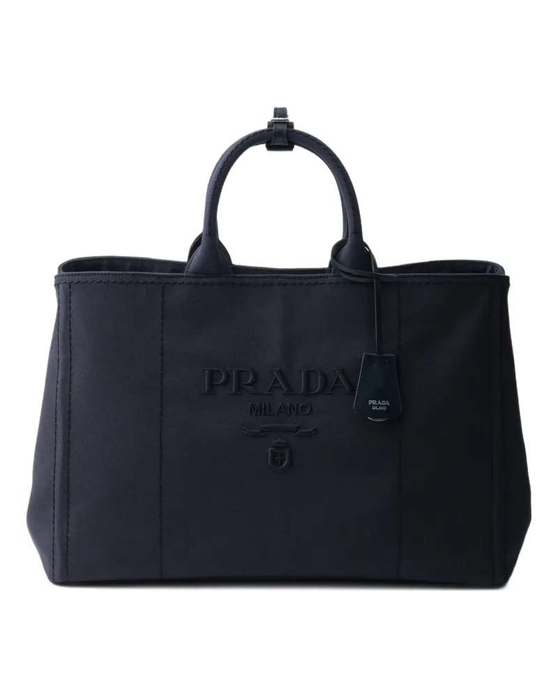 Prada Logo-embossed Tote Bag Blue