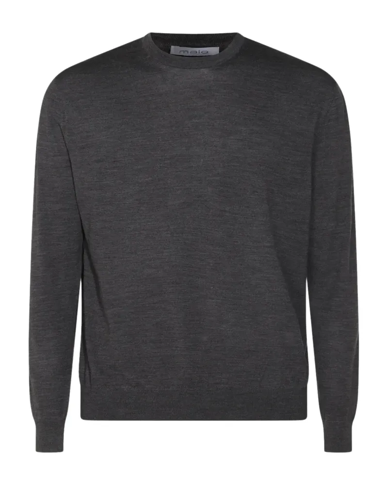 Malo Crew-neck Wool Sweater Grey