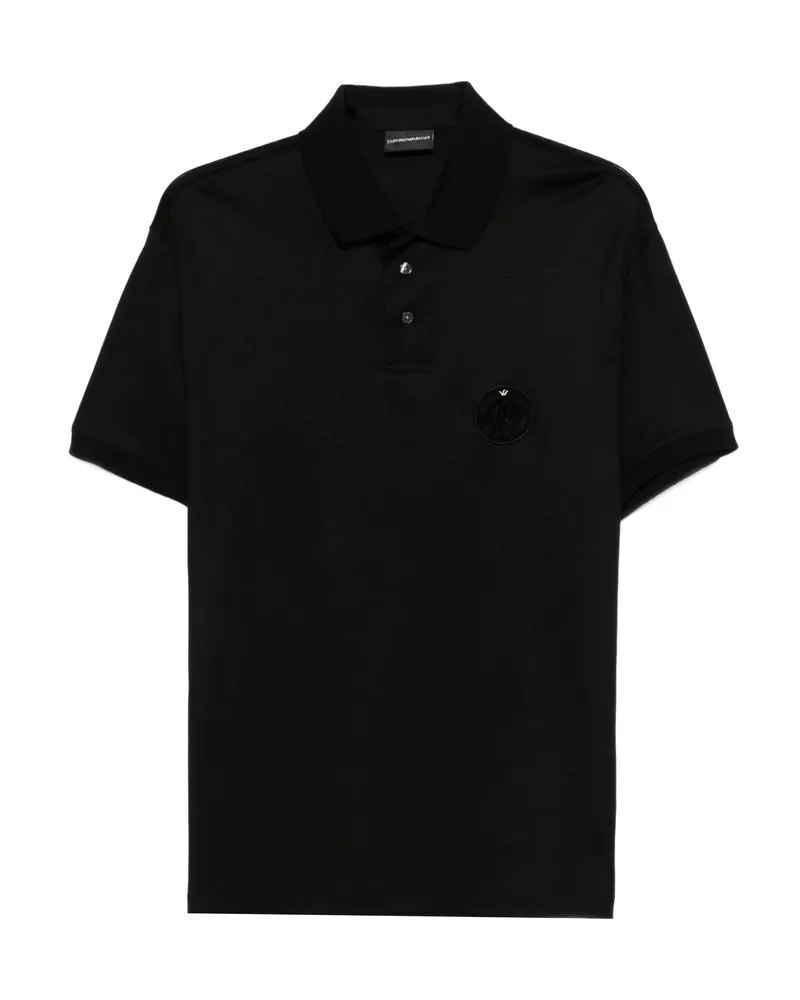 Emporio Armani Logo-patch Polo Shirt Black