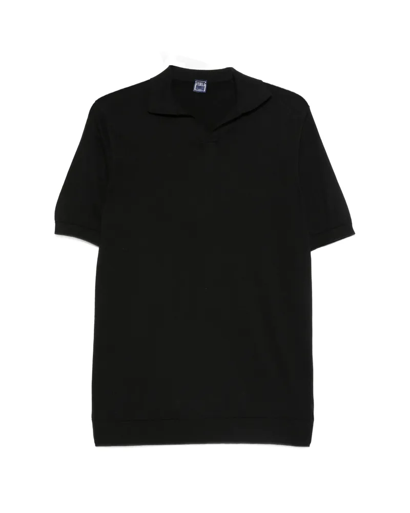 Fedeli Short-sleeve Polo Shirt Black