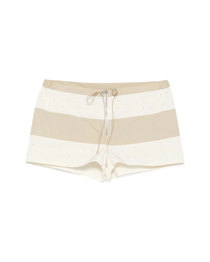 Paloma Wool Zurriola Rhinestone-embellished Shorts Neutrals