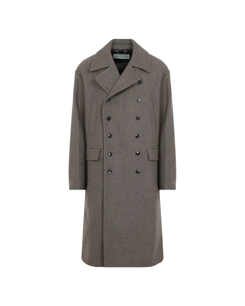 Dries van Noten Double-breasted Wool Coat Brown