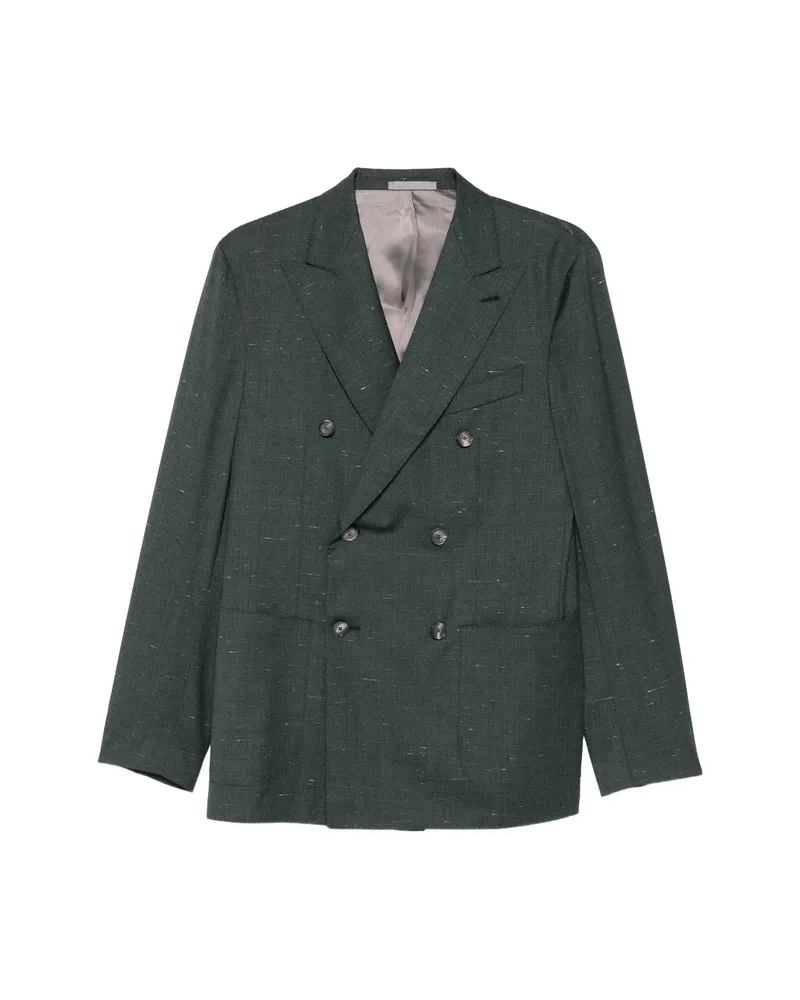 Caruso Double-breasted Blazer Green
