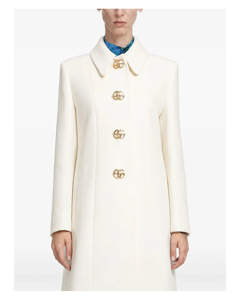 Gucci Double G Wool Coat White
