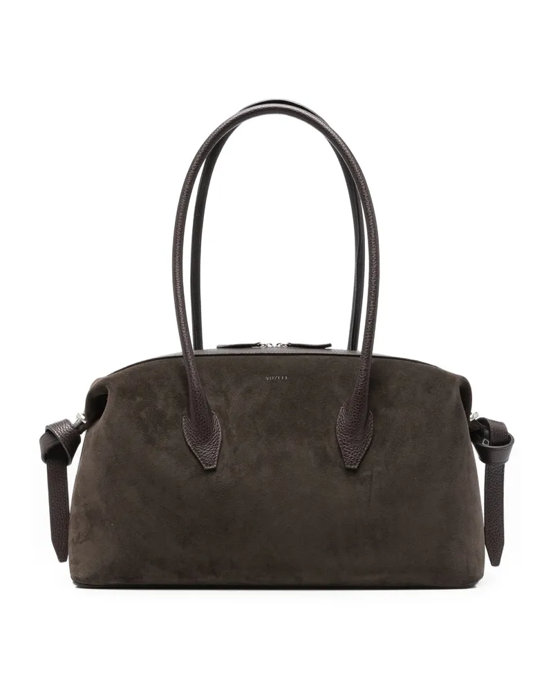 YUZEFI Brioche Duffle Suede Leather Shoulder Bag Brown