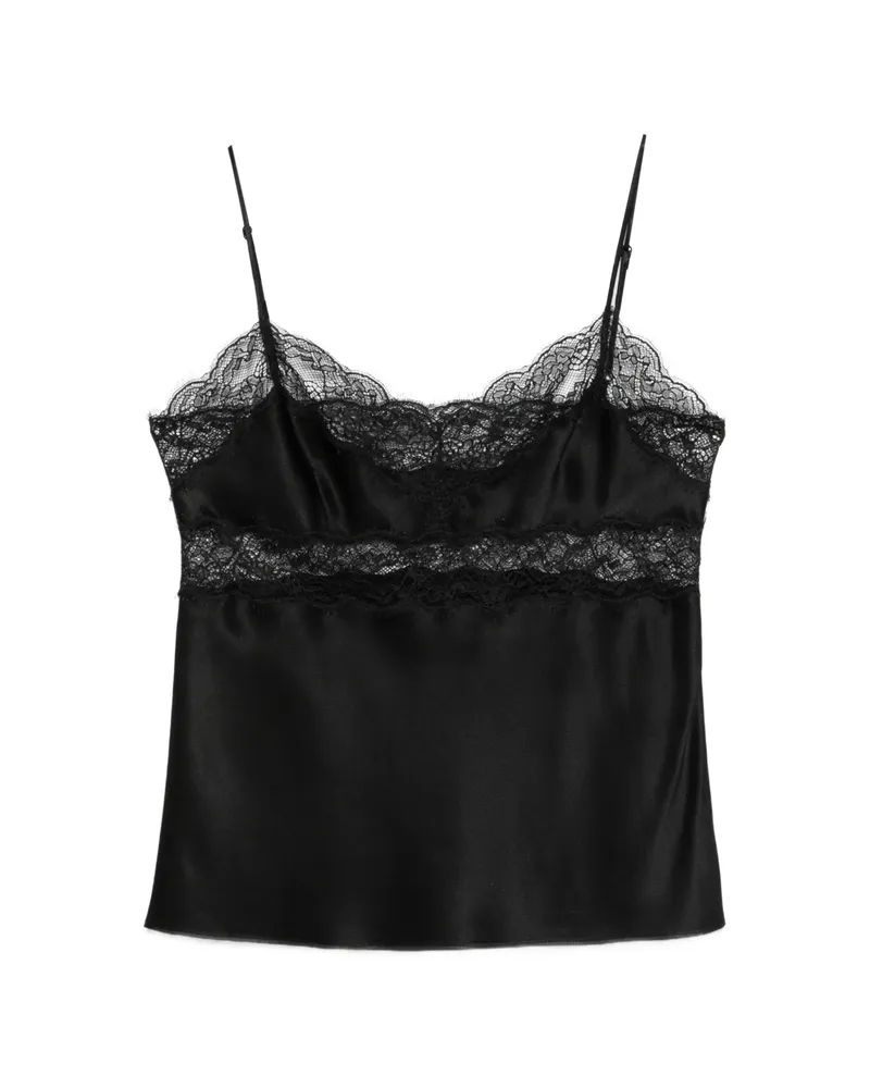Nili Lotan Felicie Lace-detail Top Black